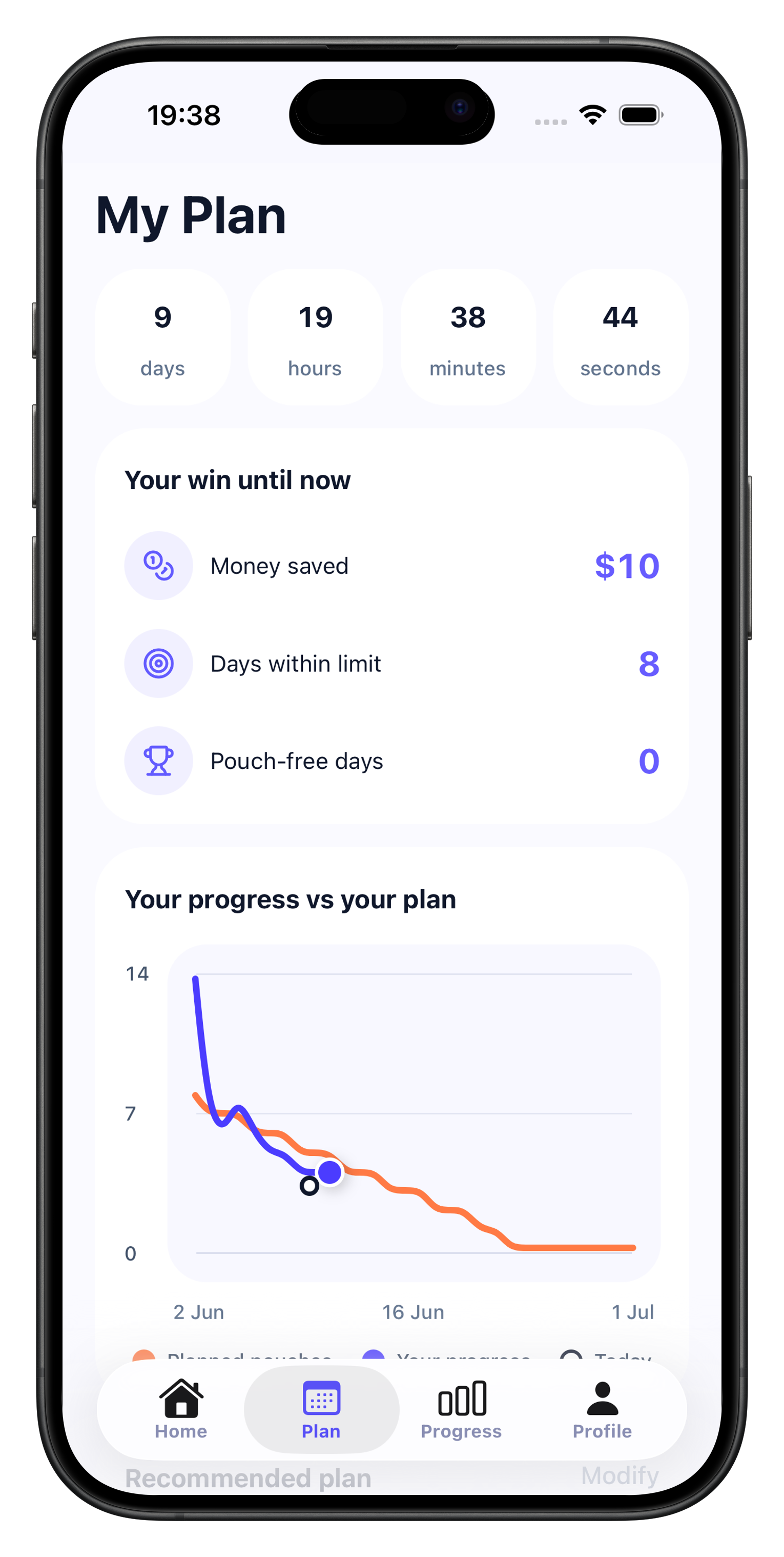 Create your plan screen in Poucho